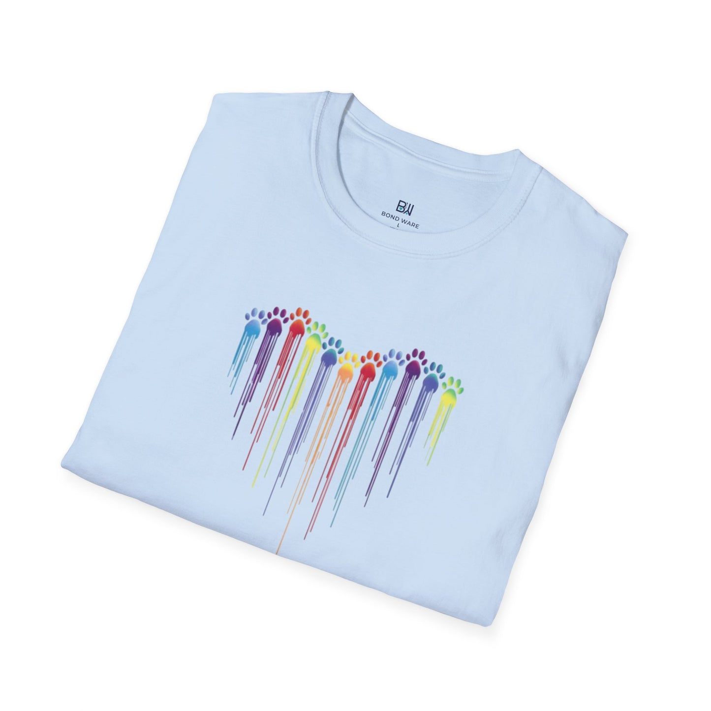 Rainbow "Paws of Love" Dripping Art Tee