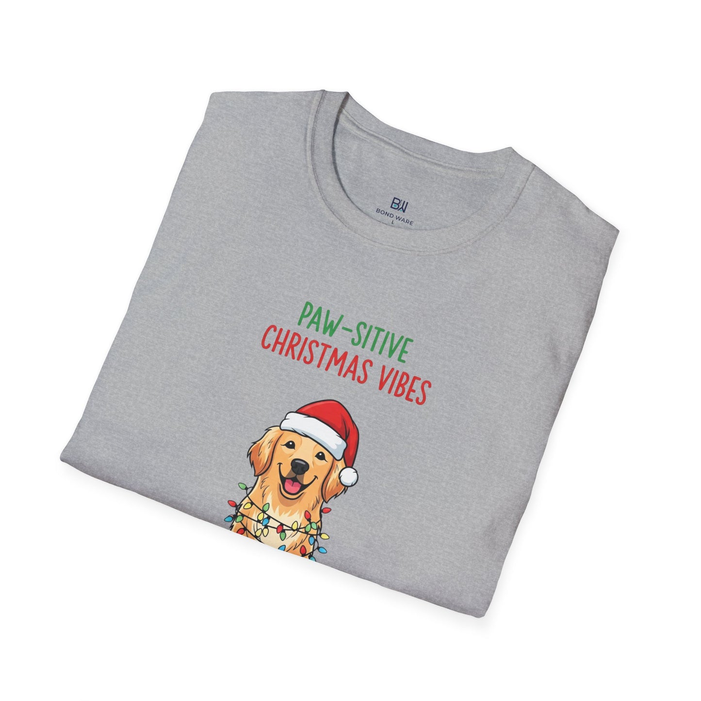 "Paw-sitive Christmas Vibes" Holiday Dog T-Shirt