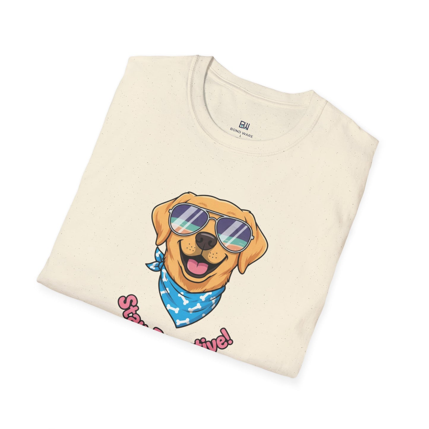 Cool Dog "Stay Pawsitive" Graphic T-Shirt