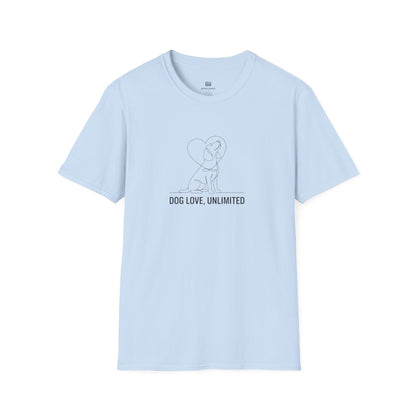"Dog Love, Unlimited" Minimalist Line Art Tee