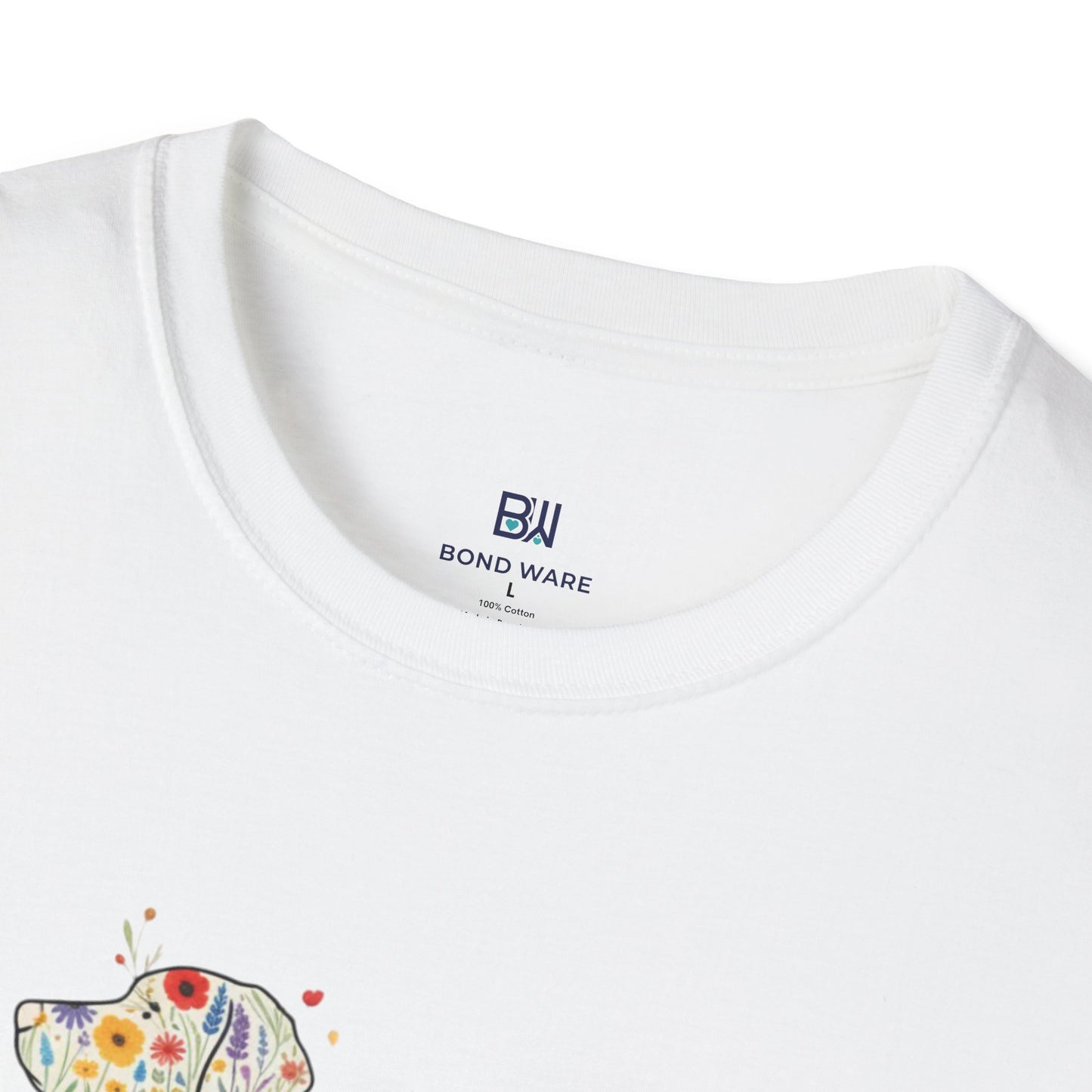 "Dog in Bloom" Floral Art T-Shirt