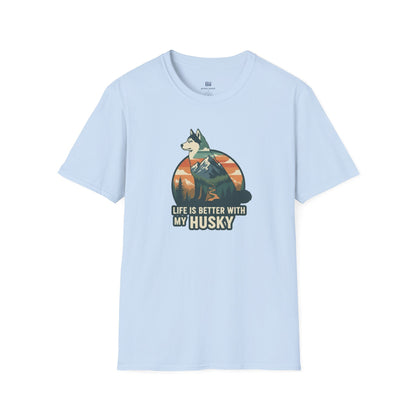 Retro "Life Is Better With My Husky" T-Shirt