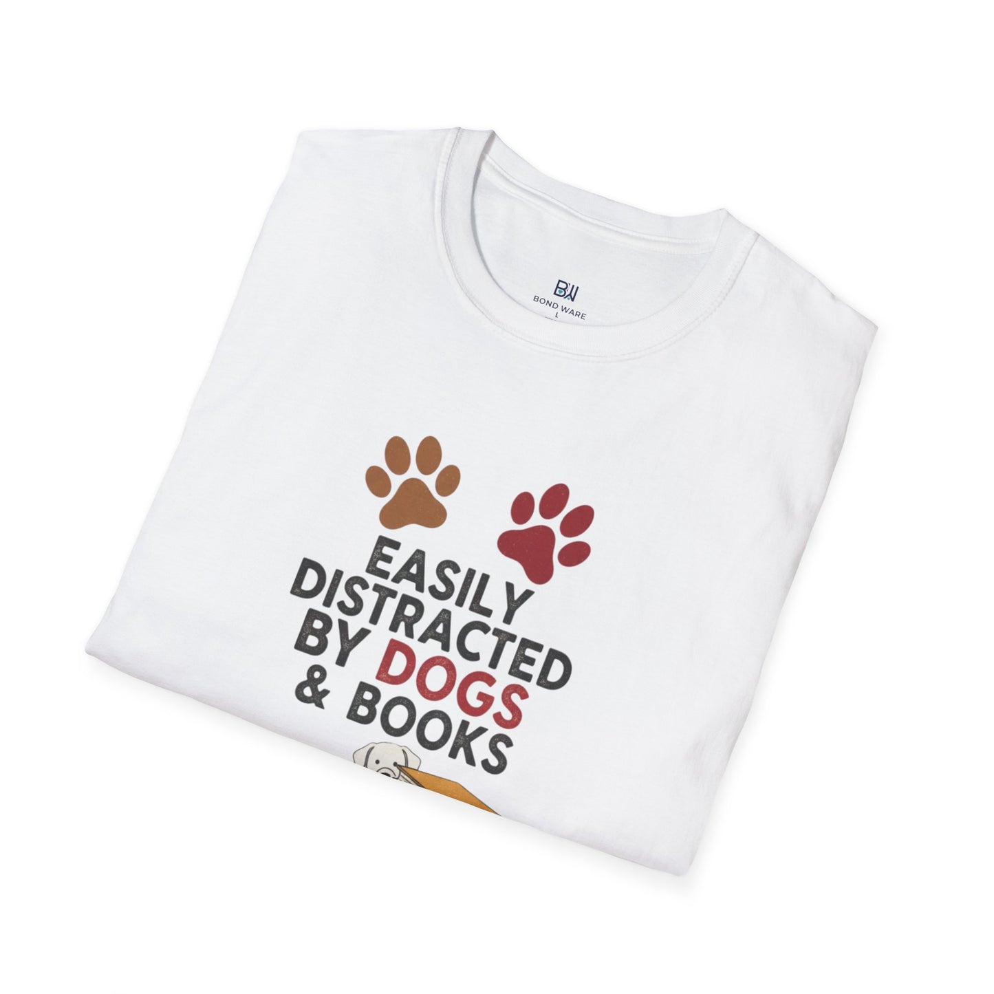 "Easily Distracted By Dogs & Books" Graphic Tee