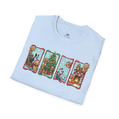 Merry Christmas Dog Comic Story Cute Puppy Holiday T-Shirt