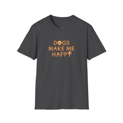 "Dogs Make Me Happy" Cute Cartoon Dog Tee