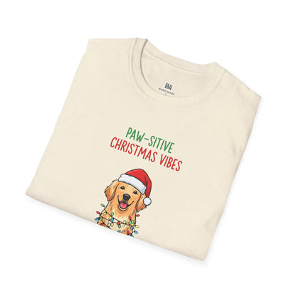 "Paw-sitive Christmas Vibes" Holiday Dog T-Shirt
