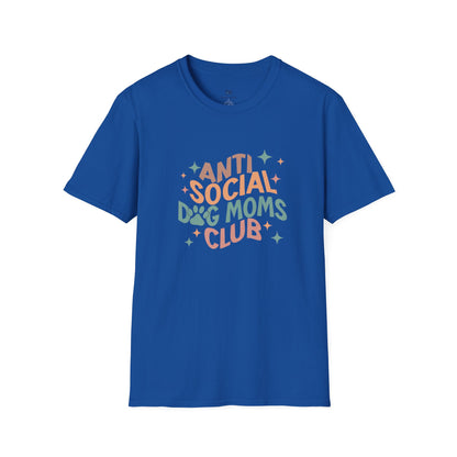 Anti Social Dog Moms Club" Retro T-Shirt