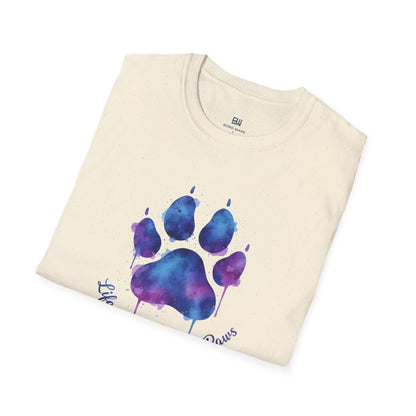 "Life is Better with Paws" Watercolor Paw Tee