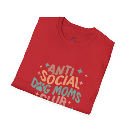 Anti Social Dog Moms Club" Retro T-Shirt