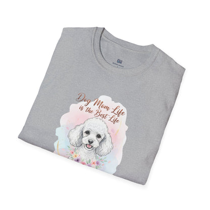 Elegant Poodle "Dog Mom Life" Watercolor T-Shirt