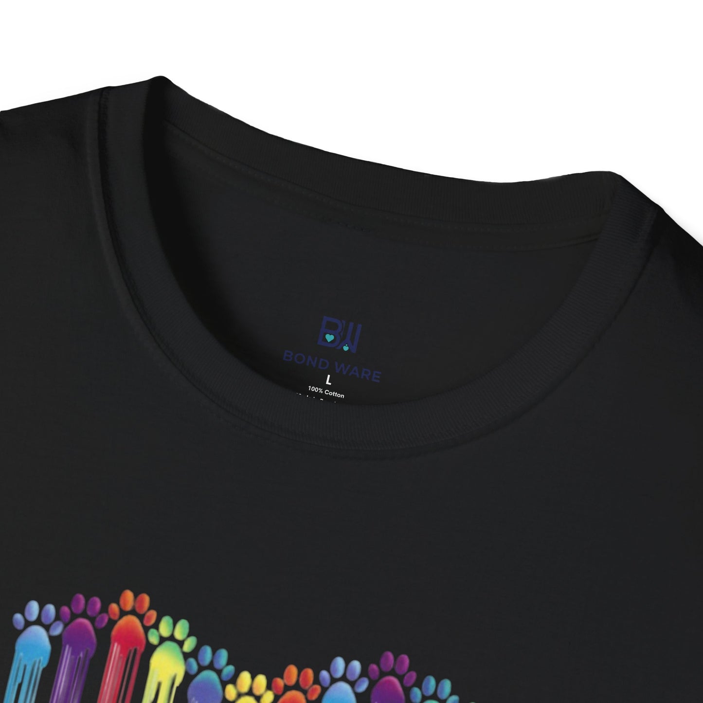 Rainbow "Paws of Love" Dripping Art Tee