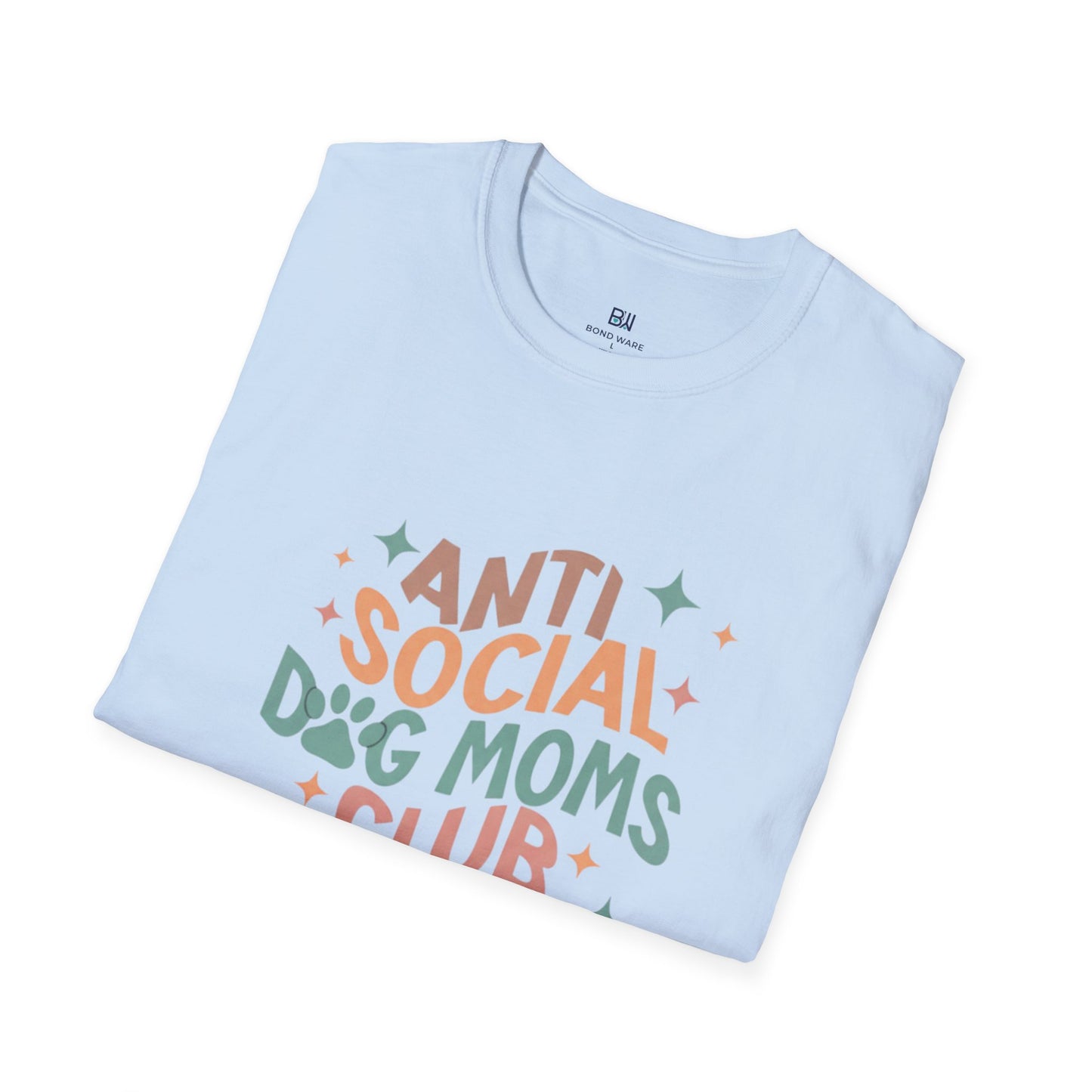 Anti Social Dog Moms Club" Retro T-Shirt