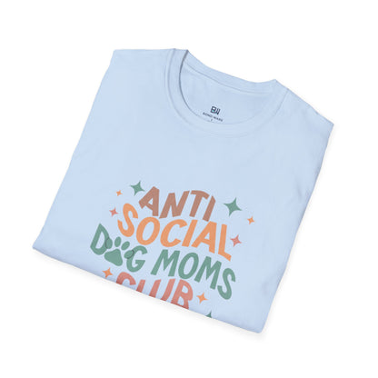 Anti Social Dog Moms Club" Retro T-Shirt