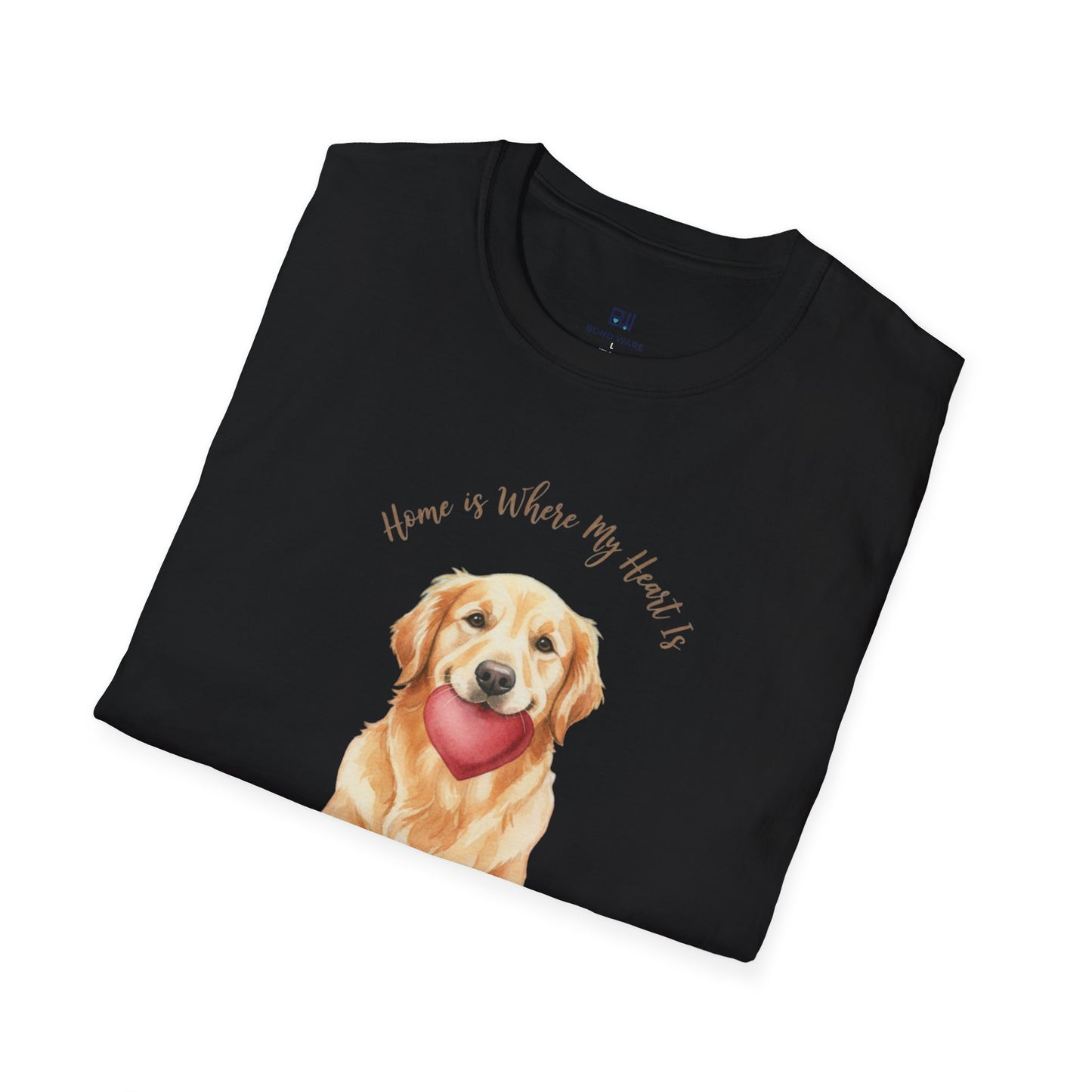Watercolor Golden Retriever Heart Graphic Tee