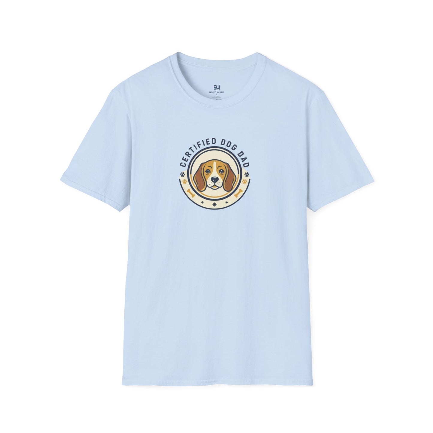"Certified Dog Dad" Retro-Style Badge T-Shirt