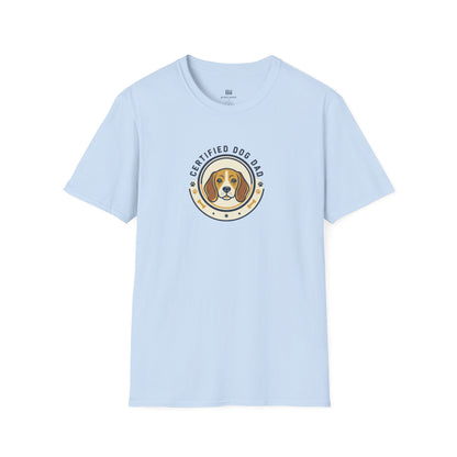 "Certified Dog Dad" Retro-Style Badge T-Shirt