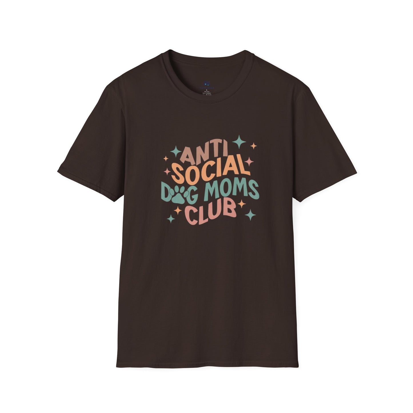 Anti Social Dog Moms Club" Retro T-Shirt
