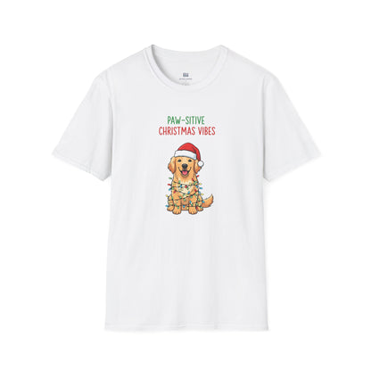 "Paw-sitive Christmas Vibes" Holiday Dog T-Shirt