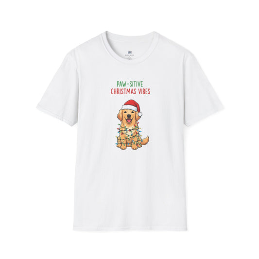 "Paw-sitive Christmas Vibes" Holiday Dog T-Shirt