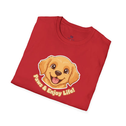 Adorable "Paws & Enjoy Life" Dog Lover Tee