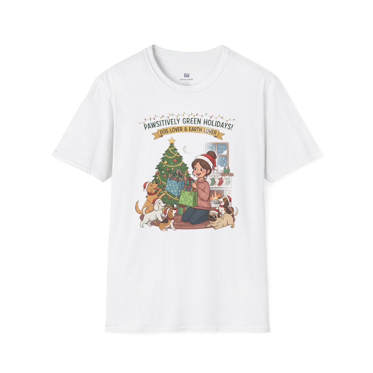 Cute Dog Lover Earth Lover Green Holidays Xmas T-Shirt