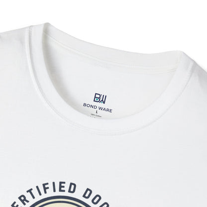"Certified Dog Dad" Retro-Style Badge T-Shirt