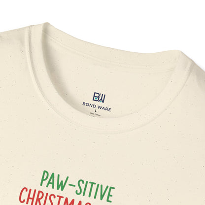 "Paw-sitive Christmas Vibes" Holiday Dog T-Shirt