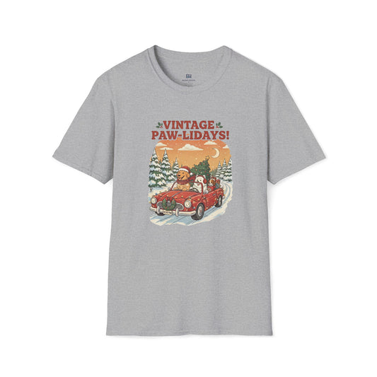 Vintage Paw-lidays Retro Christmas Dog Lover Holiday T-Shirt