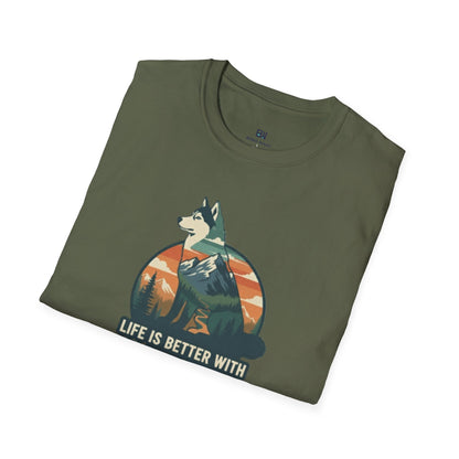 Retro "Life Is Better With My Husky" T-Shirt
