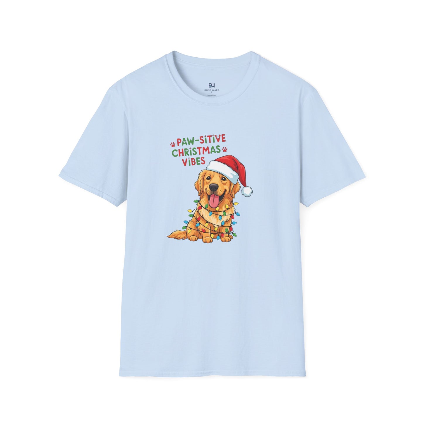 Adorable "Paw-sitive Christmas Vibes" Pup Tee