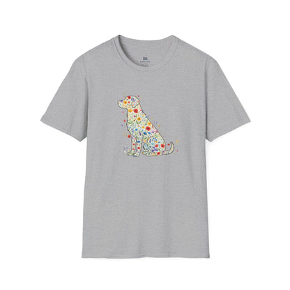 "Dog in Bloom" Floral Art T-Shirt