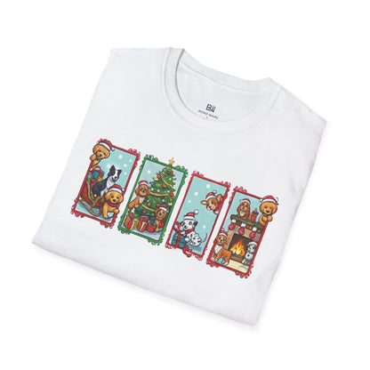 Merry Christmas Dog Comic Story Cute Puppy Holiday T-Shirt