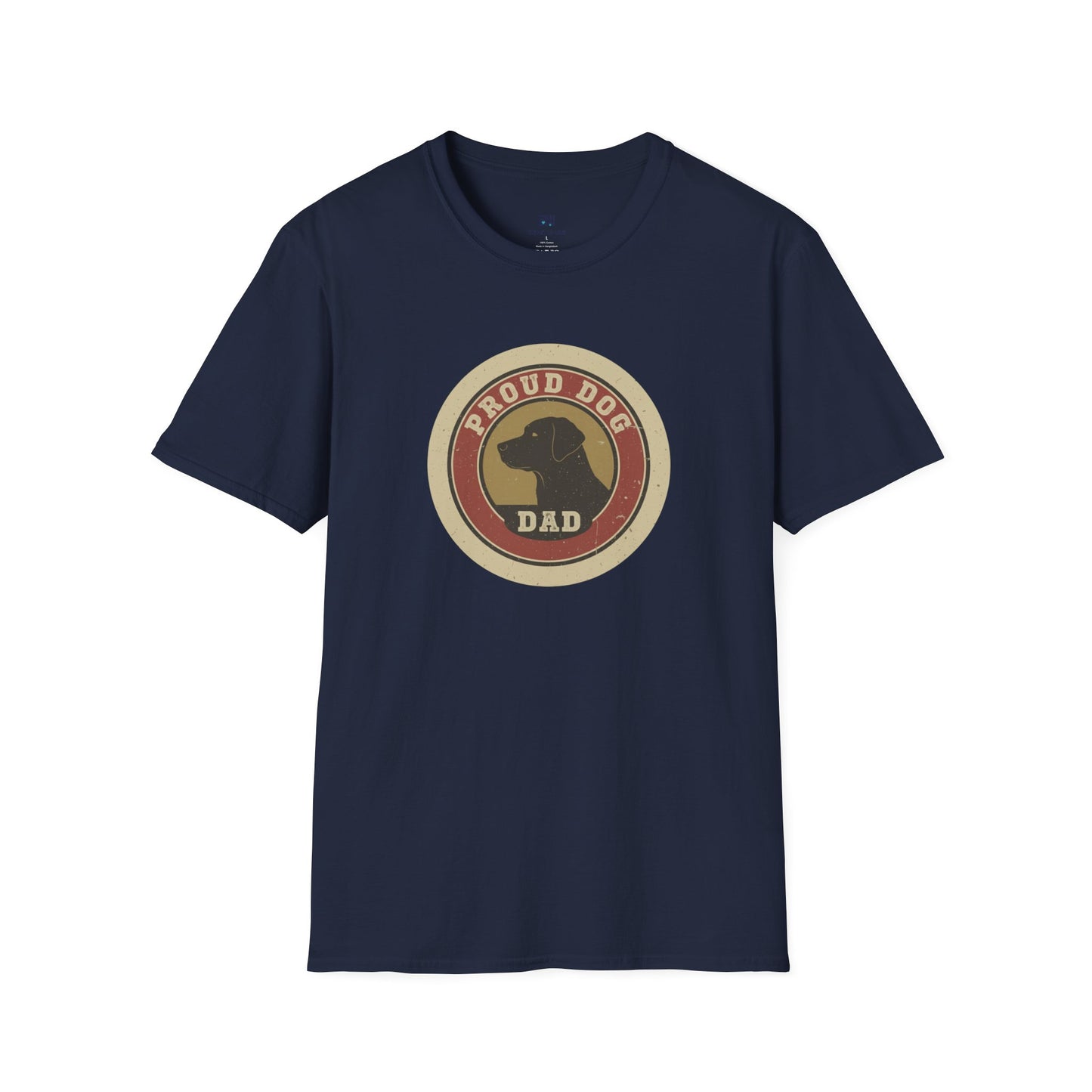 "Proud Dog Dad" Classic Badge Graphic Tee