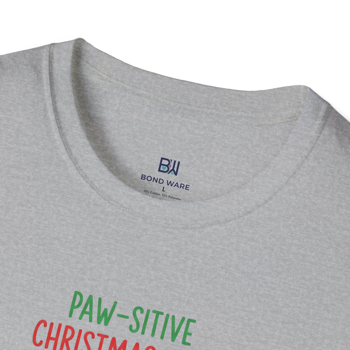 "Paw-sitive Christmas Vibes" Holiday Dog T-Shirt